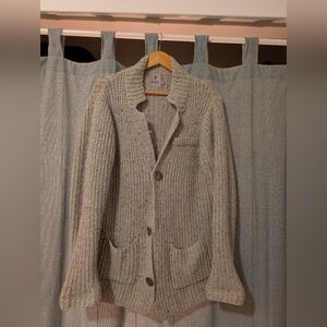 Cozy Beige Knit Cardigan with Pockets
